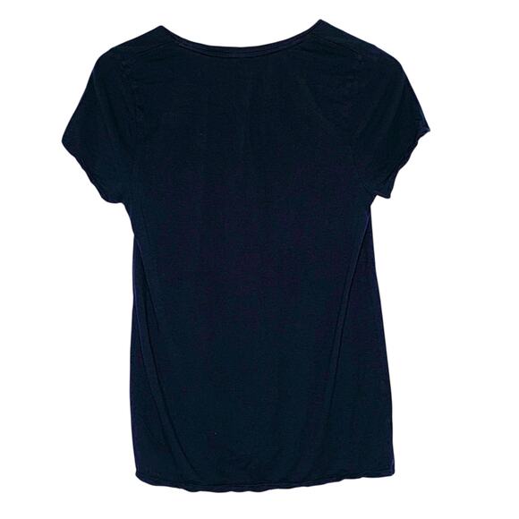 ZADIG & VOLTAIRE M Navy Gold Skull T Shirt Short Sleeve Round Neck Cotton Blend - Picture 2 of 9